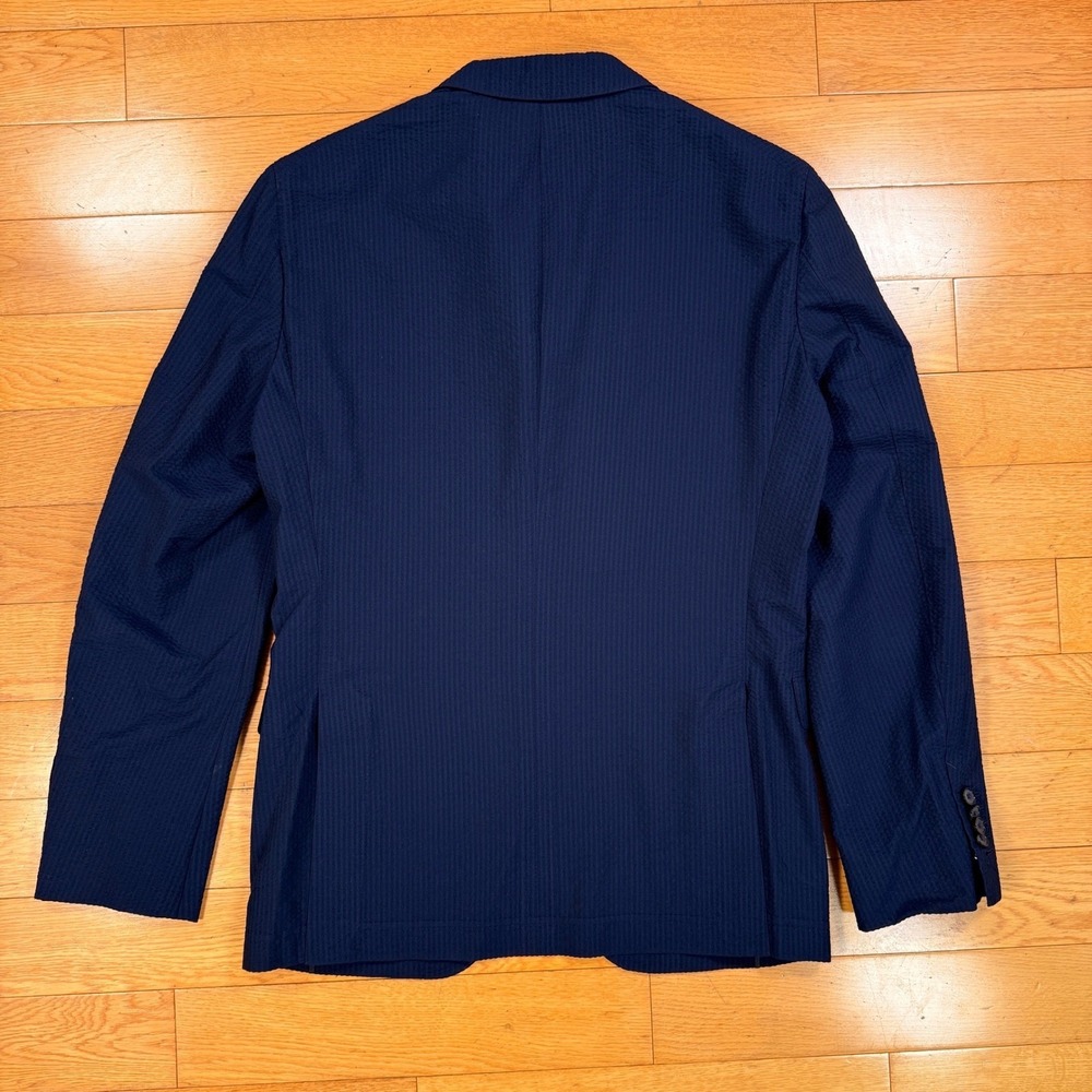 HUGO BOSS-LORO PIANA Silk-Wool Blazer Navy Blue‎ Textured Jacket 38R - Picture 11 of 11